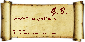 Groó Benjámin névjegykártya