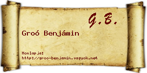 Groó Benjámin névjegykártya